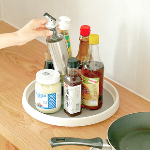 Rotating Seasoning Rack Kitchen Household Cabinet Seasoning Turntable Storage Tray Countertop Kitchen Seasoning Rack