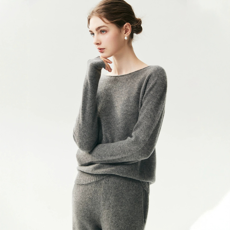 2026 Autumn New 100% Pure Cashmere Korean Style Solid Color Rolled Hem One-Shoulder Versatile Knit Sweater 2026 Autumn New 100% Pure Cashmere Korean Style Solid Color Rolled Hem One-Shoulder Versatile Knit Sweater