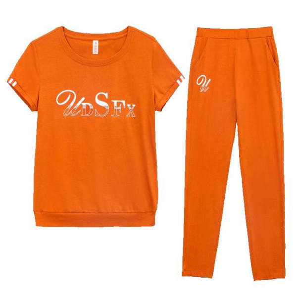 Sommerliches koreanisches Damen-Set, locker geschnitten, zweiteilig, Kurzarm, lange Hose, lässiges Laufoutfit, Neuheit 2026_voghion.com