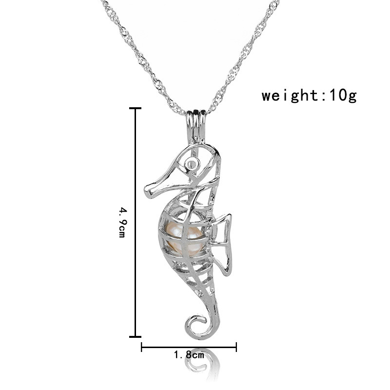 Simple animal pearl cage alloy necklace wholesale