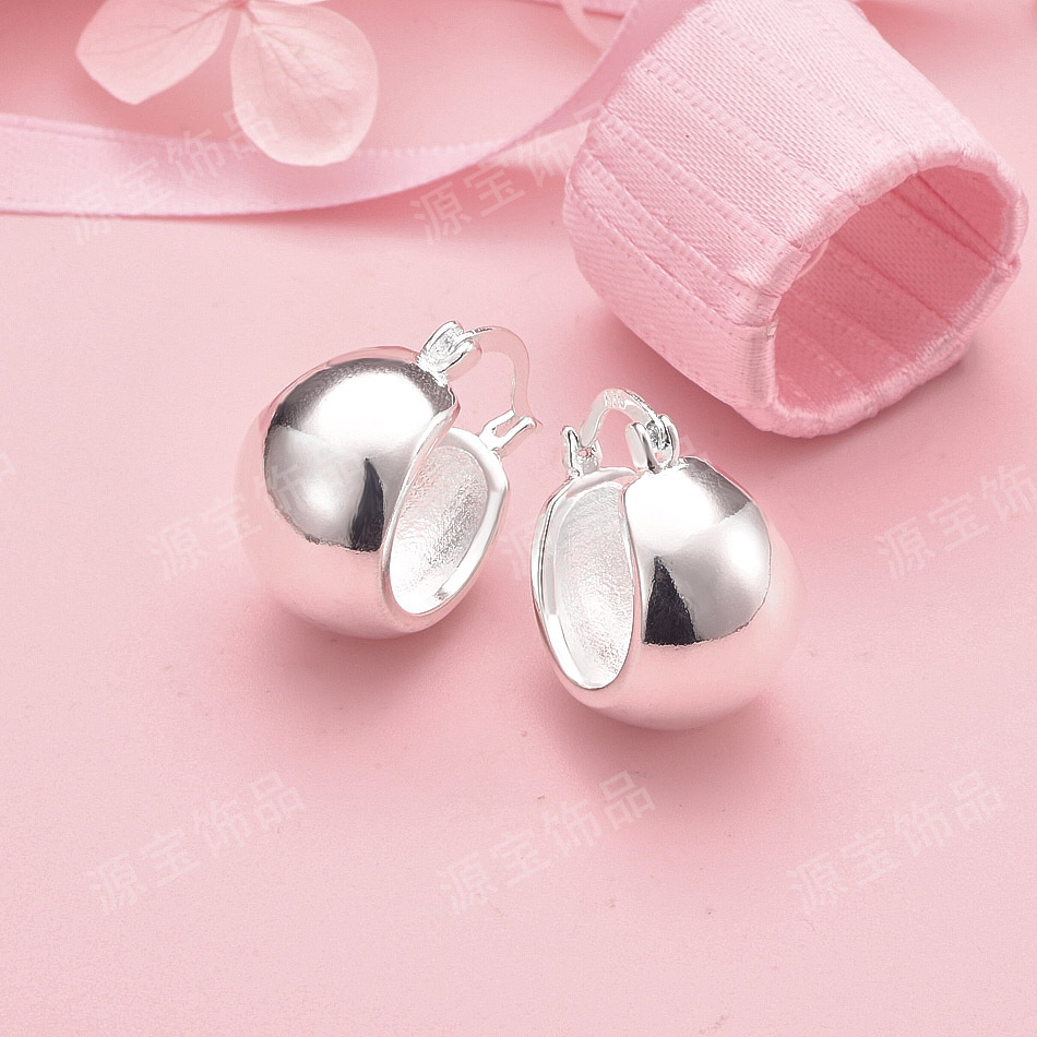 Xiyin Temu Simple Women's Fashion European and American Exquisite Jewelry Exquisite Round Silver Earrings Ear Hooks Wholesale