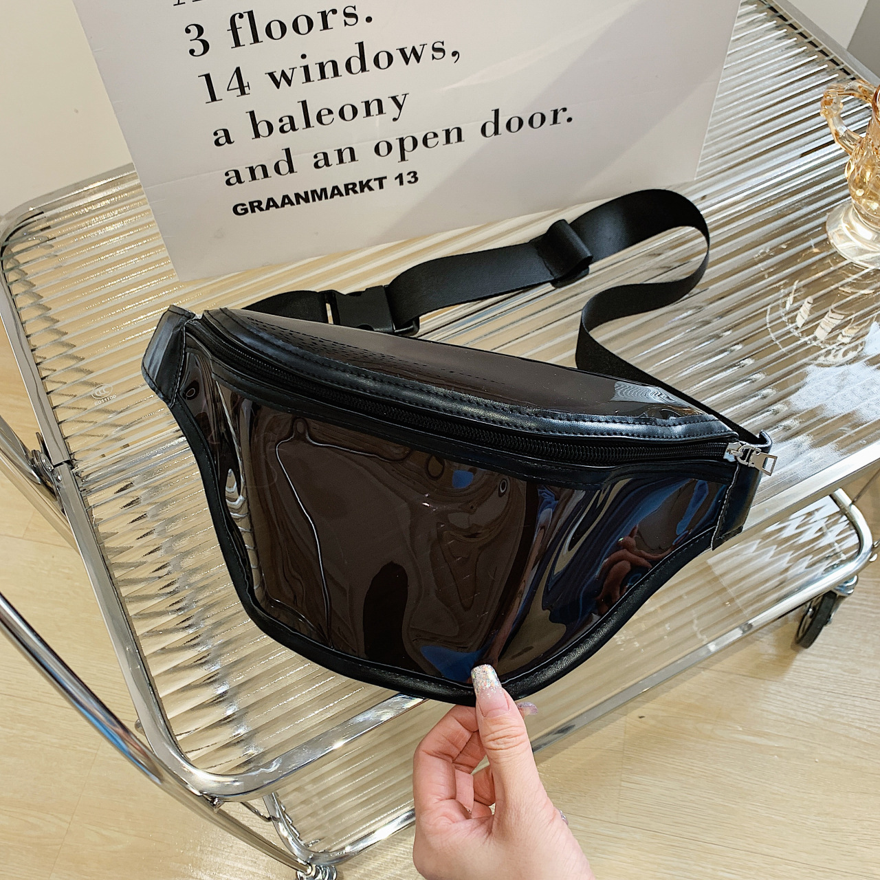 Bolsos transparentes populares, bolsos de mujer, 2024, nueva tendencia, bolsos de mensajero simples y de moda, bolsos de pecho casuales, bolsillos, pvc