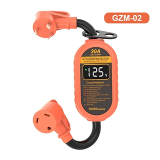 GZM-02美国加拿大房车RV浪涌保护器30A公头转30A母头保护器防雷