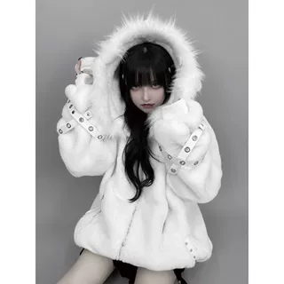 现货小羊外套毛茸茸软乎乎可爱甜美毛毛外套冬季新款小个子外套女