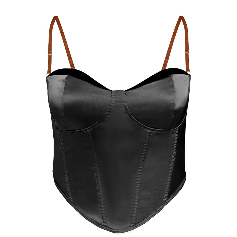 2025 otoño transfronterizo de mujeres europeas y estadounidenses hueso de pescado corsé cintura en forma de cuerpo en la parte superior del pecho