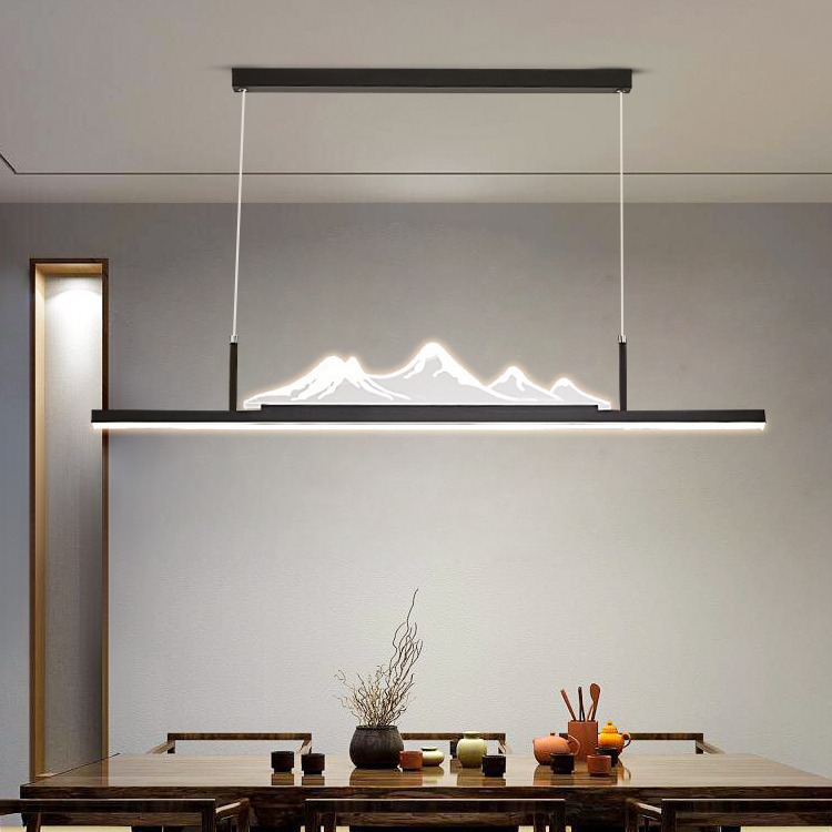 Nuevo restaurante chino lámpara de lámpara de madera larga estilo chino Zen simple bar estudio paisaje sala de té lámparas Zhongshan