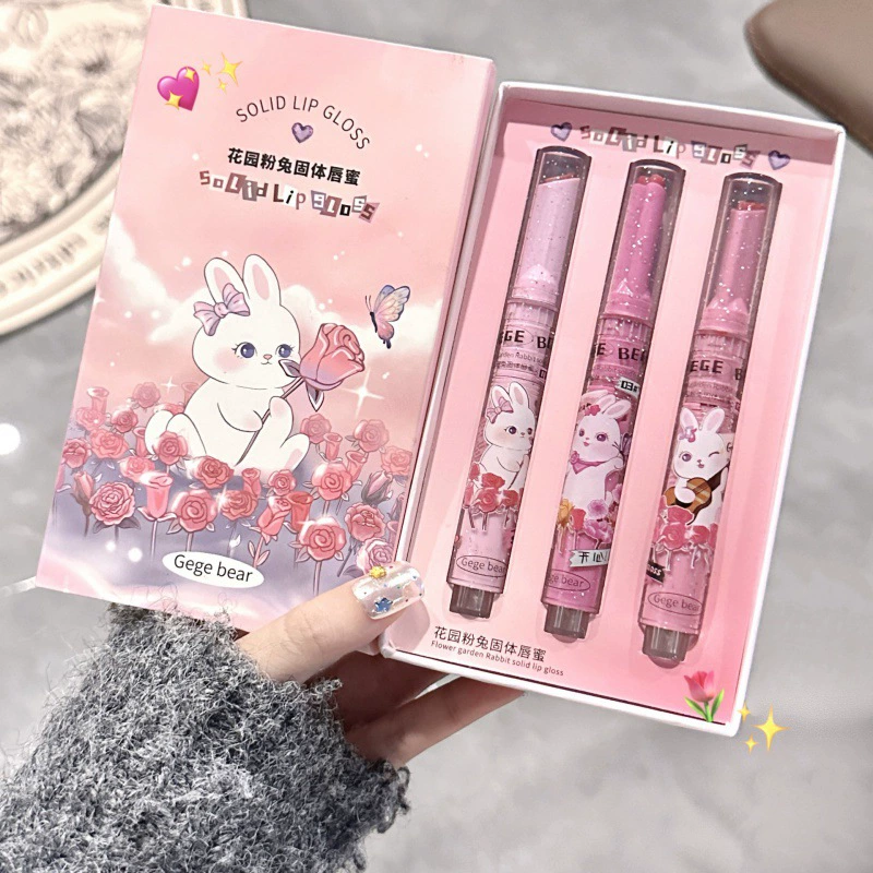 Стойкий блеск для губ (Gege Bear) Gogo Little Bear — увлажняющий, мерцающий финиш, милые розовые оттенки