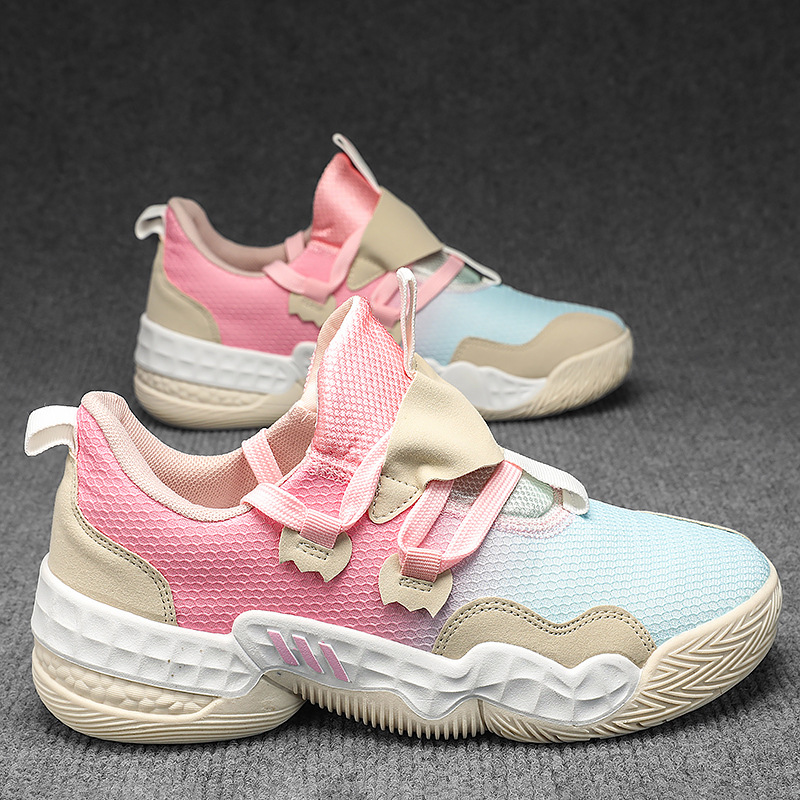 Herrenschuhe Basketballschuhe Mesh-Oberfläche atmungsaktiv Mode passende Farbe Sportschuhe rutschfeste Laufschuhe dicke Sohle Hochsprungschuhe hohe Qualität_voghion.com