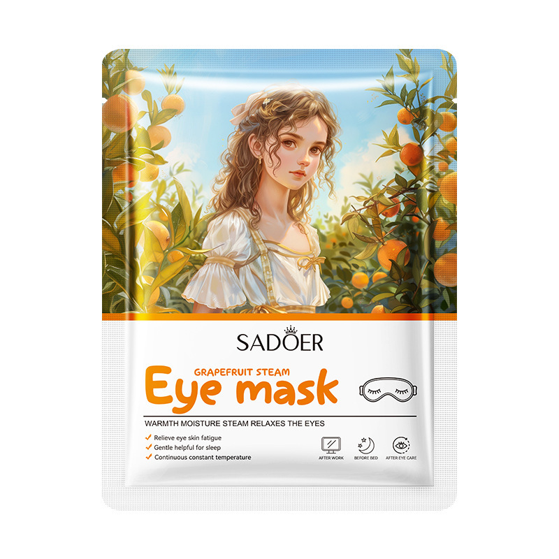 Todo en inglés SADOER pomelo rosa máscara de ojo de vapor compresa caliente máscara de ojo desechable para dormir comercio exterior transfronterizo al por mayor