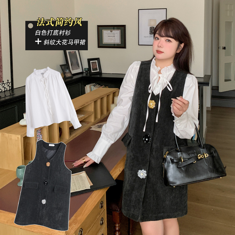 冬  XL-4XL 大きいサイズ トップス×ワンピースセット  冬  XL-4XL 大きいサイズ トップス×ワンピースセット