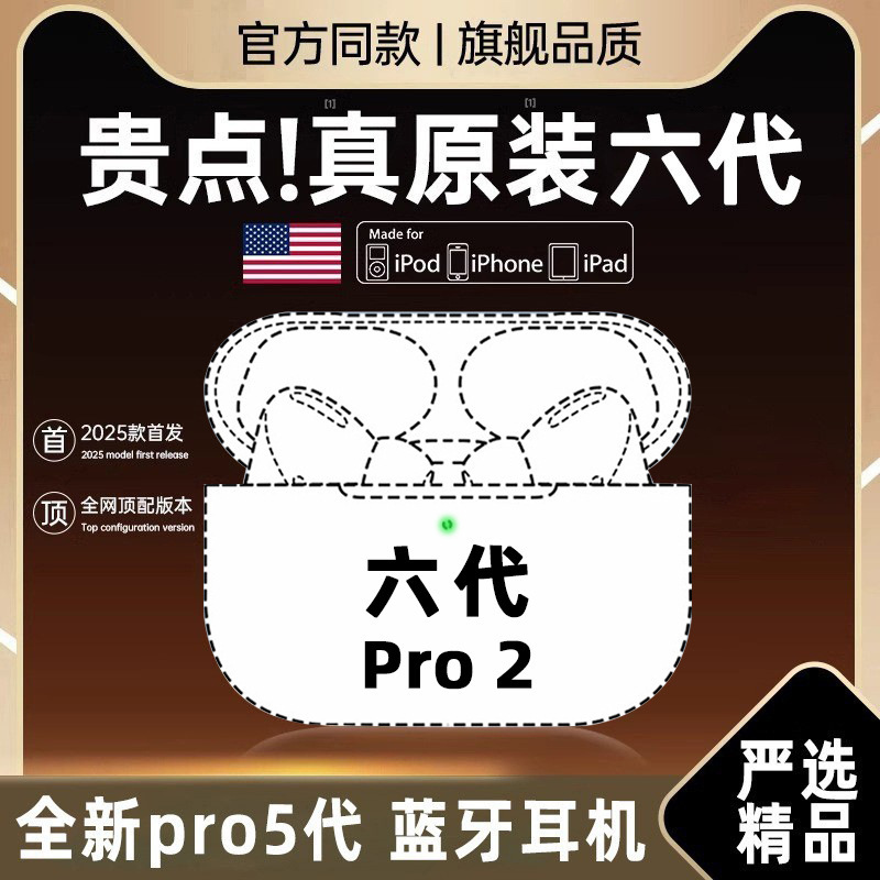 Wireless Bluetooth Headset Sixth Generation Pro2 Noise Reduction Tws Cross-Border Export Hot Sale Suitable for Apple Airpodspro Wireless Bluetooth Headset Sixth Generation Pro2 Noise Reduction Tws Cross-Border Export Hot Sale Suitable for Apple Airpodspro