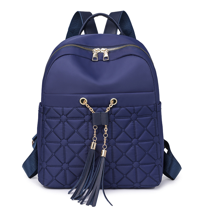 Mochila de bordar Lingge para mujer 2024 nueva versión coreana de la mochila de viaje salvaje mochila de viaje de gran capacidad para estudiantes de viaje