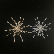 DIY 复古手工编织镶钻水晶花 铜丝胸针古风汉服鞋饰新娘胸花辅料