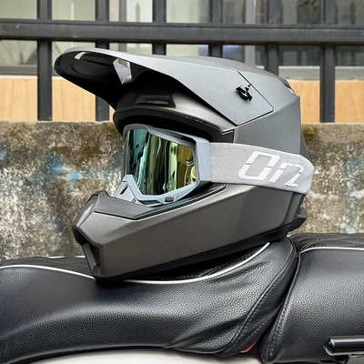 3C Certified Off-Road Motorcycle Helmet, Motosiklet kaskı (dəbilqə) - matt-titanium-gray-orz-cement-gray-frame-s