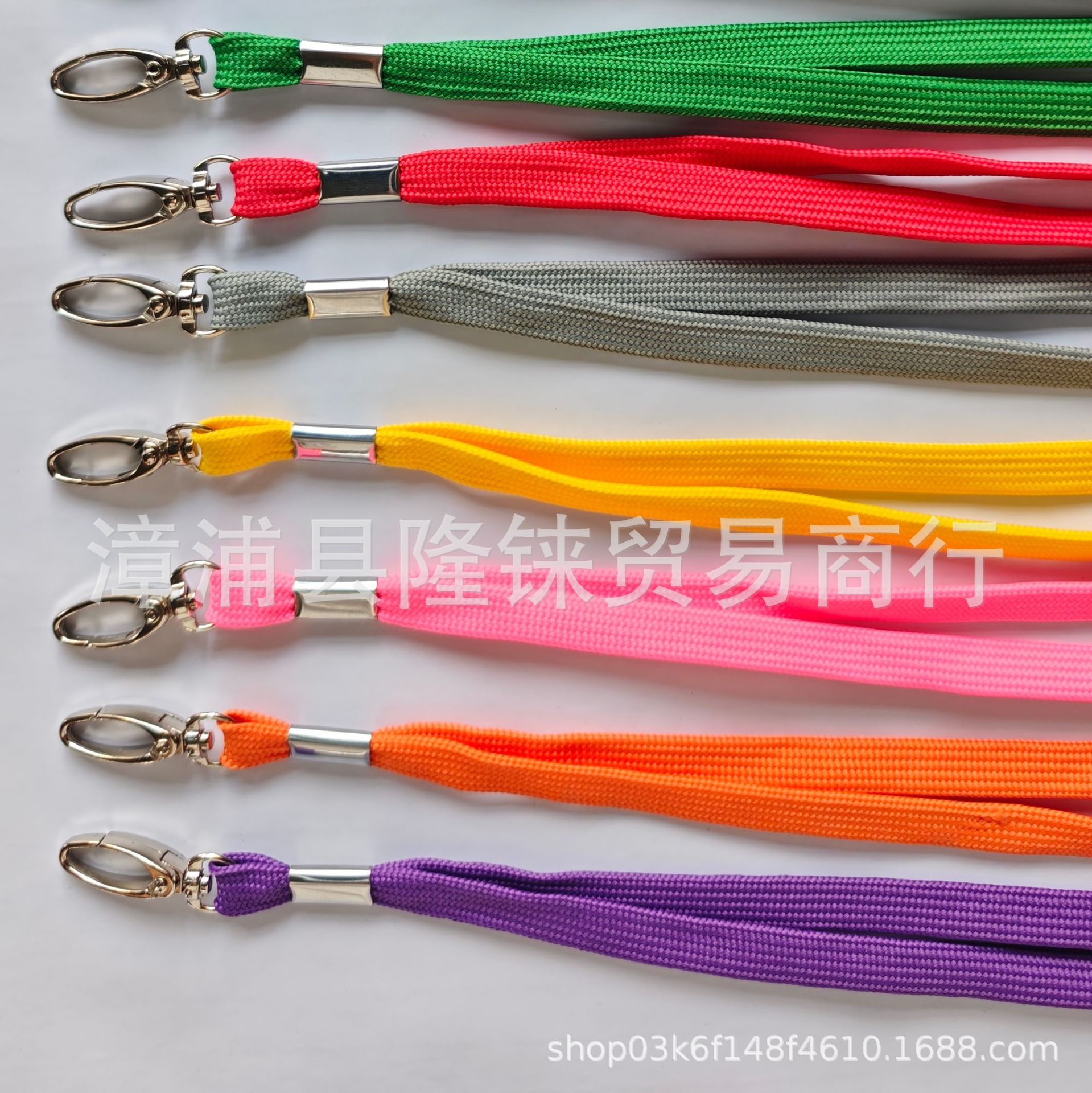 工厂现货编织多色挂绳10mm空心扁绳鸭蛋钩工作卡ID卡批发