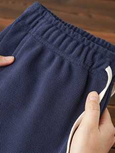 Texted Large Pearl Cotton Tibetan Blue Loose Straight Casual Sports Trousers Simple Basic All-match Autumn and Winter Men's