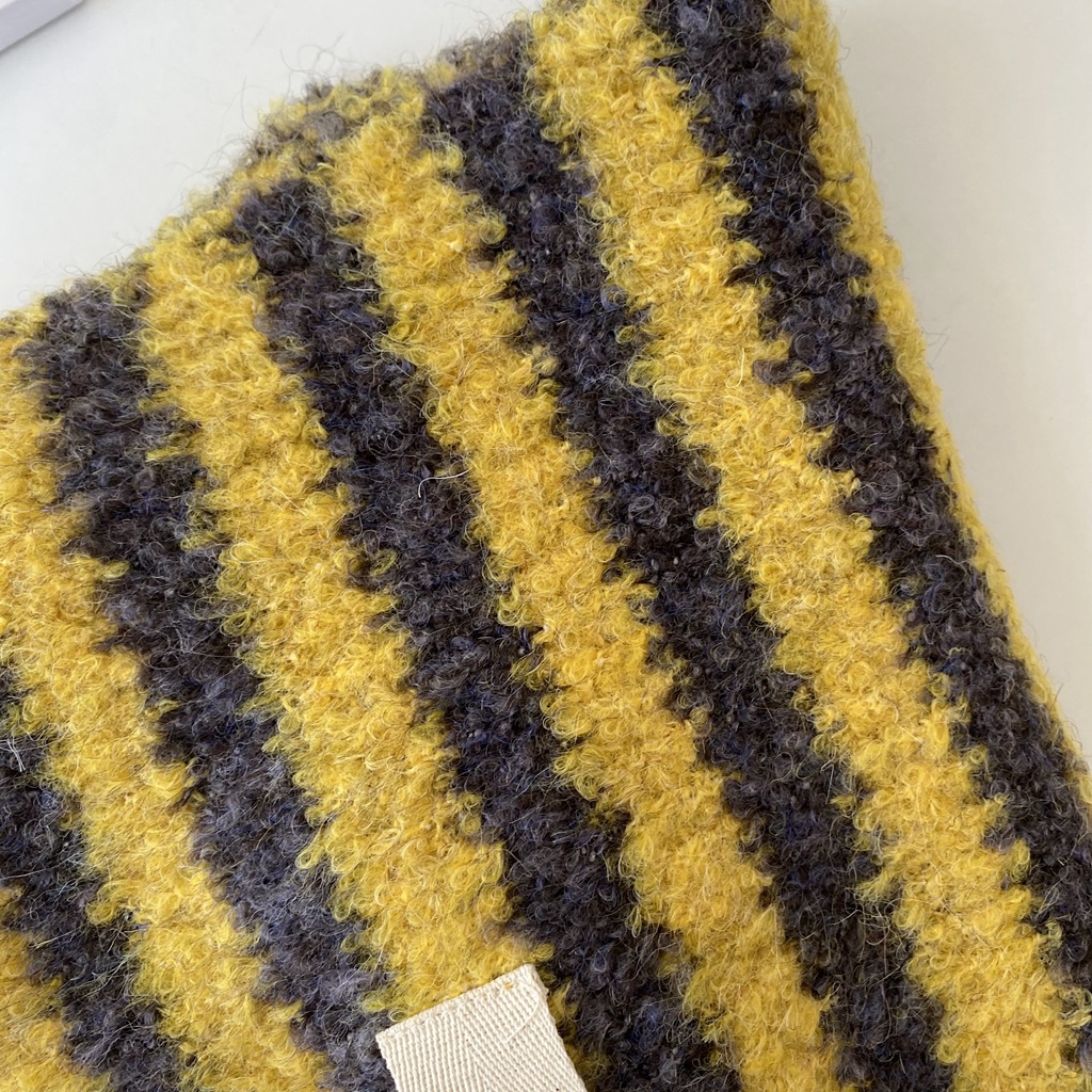 Gestreifter Strickschal Für Damen Und Herren Winter Luxus Warm_voghion.com