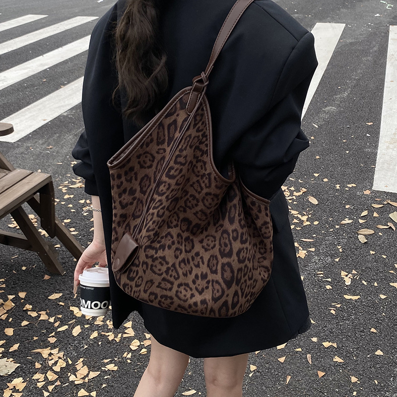 慵懒风松弛感复古豹纹托特包包女式包大容量通勤女包跨境单肩包|undefined