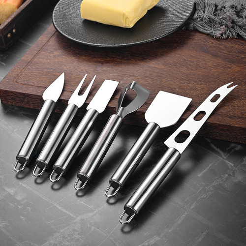 Six-piece stainless steel cheese knife set, creative butter cheese knife, cheese knife, cheese slicer, baking tool