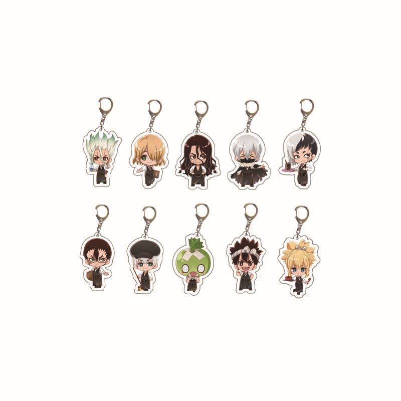 Dr.STONE era drawing case BIG acrylic wholesale double-sided transparent cartoon character decoration keychain