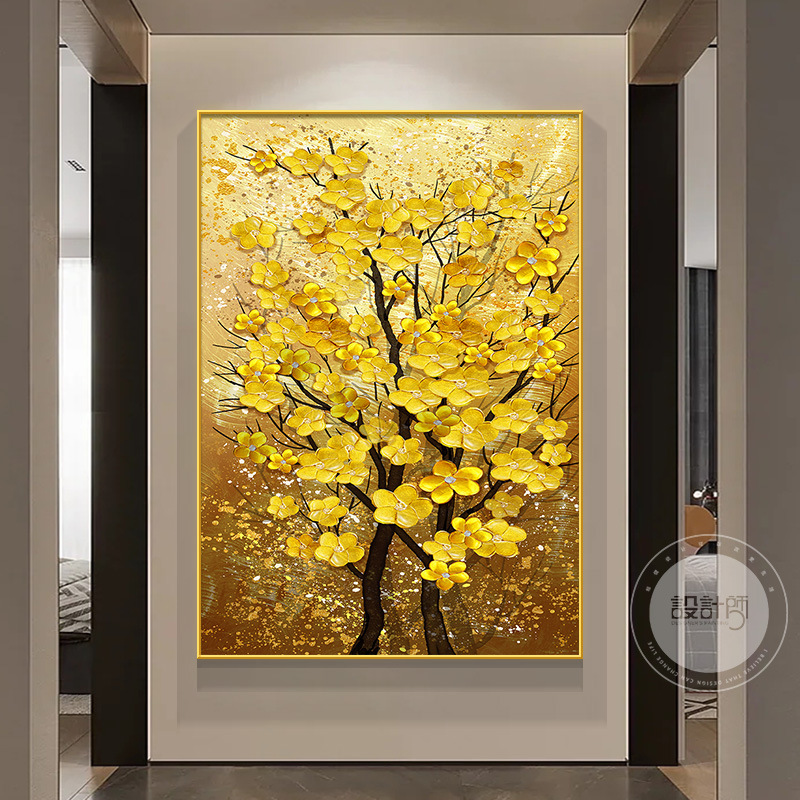 Money Tree Painting Wall Decoration Painting High-End Living Room Mural Wall Painting Restaurant Entrance Painting Facing the Door Wall Hanging Painting