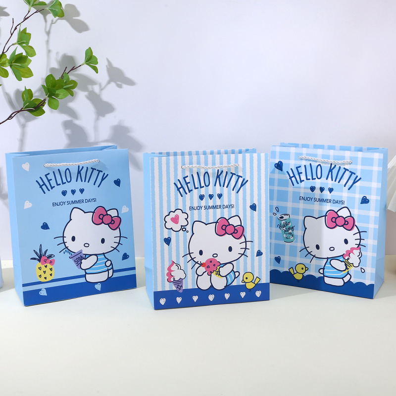 正版授权三丽鸥礼品袋HelloKitty凯蒂猫手提袋精选白卡纸高档袋子|undefined