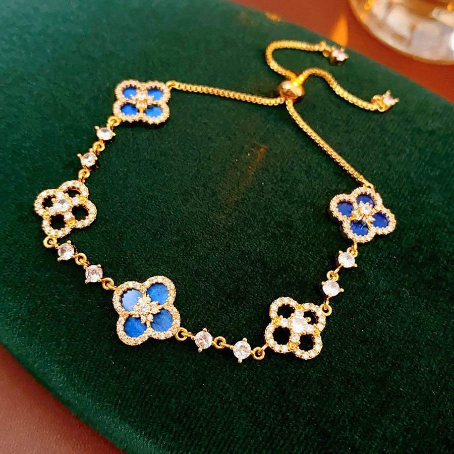 Pulsera - dorada - azul