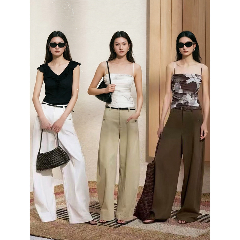 Zz Same Style Bamboo Branch Pattern Wide-Leg Pants, Three-Section Silhouette, Lightweight Casual Pants for Women 9650 Four Yuan Zz Same Style Bamboo Branch Pattern Wide-Leg Pants, Three-Section Silhouette, Lightweight Casual Pants for Women 9650 Four Yuan