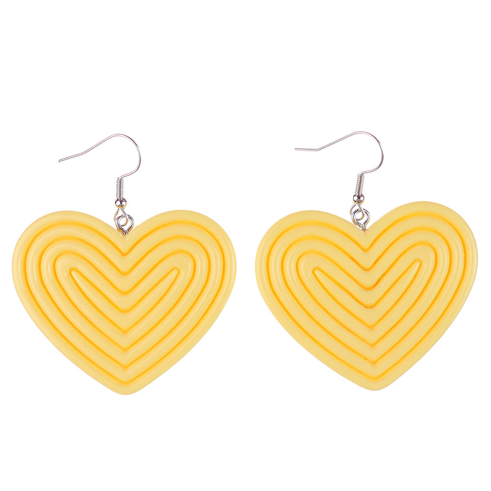 1 Pair Casual Simple Style Heart Shape Plastic Earrings display picture 5