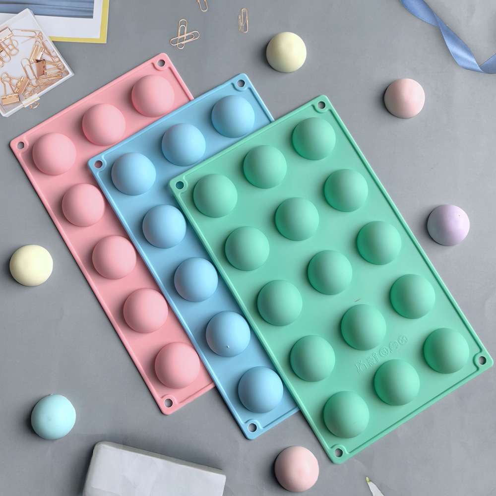 24 pequeñas semicirculares 437 molde de silicona para pastel de chocolate molde de pan herramientas de panadería de jalea