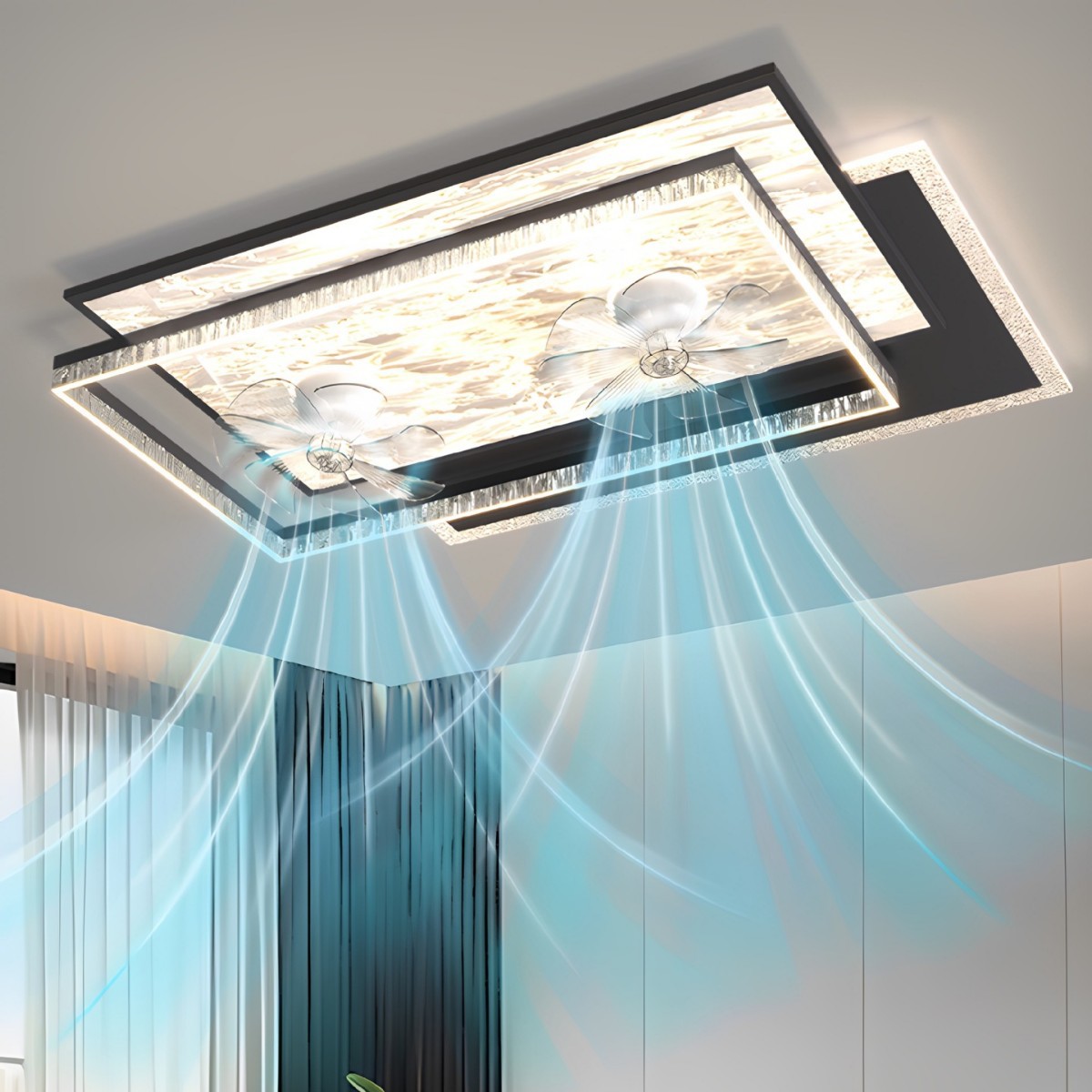 意式客厅风扇灯2025新款全光谱护眼现代简约餐厅高级感卧室灯套餐