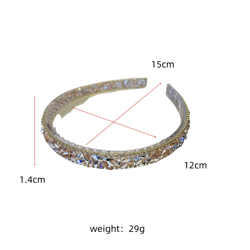 120g Weight Hair Band Hair Accessories Type 1 Piece Quantity Holiday, Daily Occasion Crystal Material Geometric Pattern All Seasons Season Women's Gender Vintage Style, Simple Style Style Vintage Style Simple Style Women's Geometric Crystal Hair Band 2