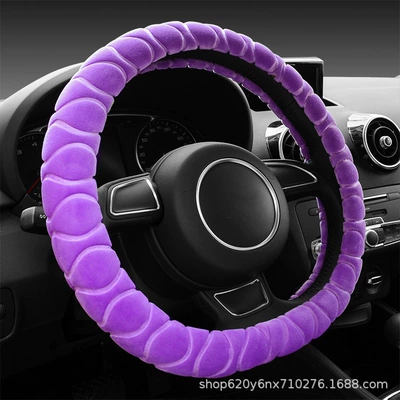 Cover Unisex Velvet Lavida – Steering wheel cover - d-purple-38cm