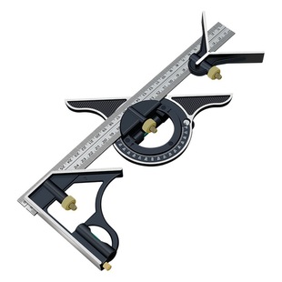 Source Factory Wholesale Stainless Steel Mobile Combination Angle Ruler Movable Angle Ruler Woodworking 90 Degree 45 Degree Turning Ruler Straight Ruler