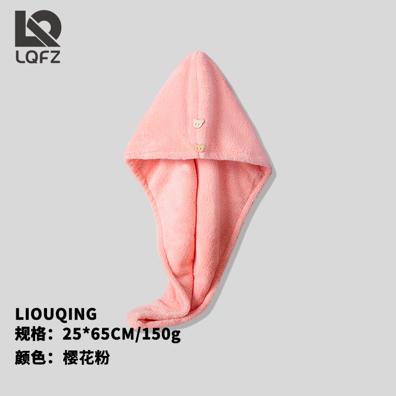 Coral fleece sombrero de secado de pelo de las mujeres de doble capa fuerte absorbente de secado rápido engrosada extra grande hogar nuevo gorro de ducha pañuelo toalla