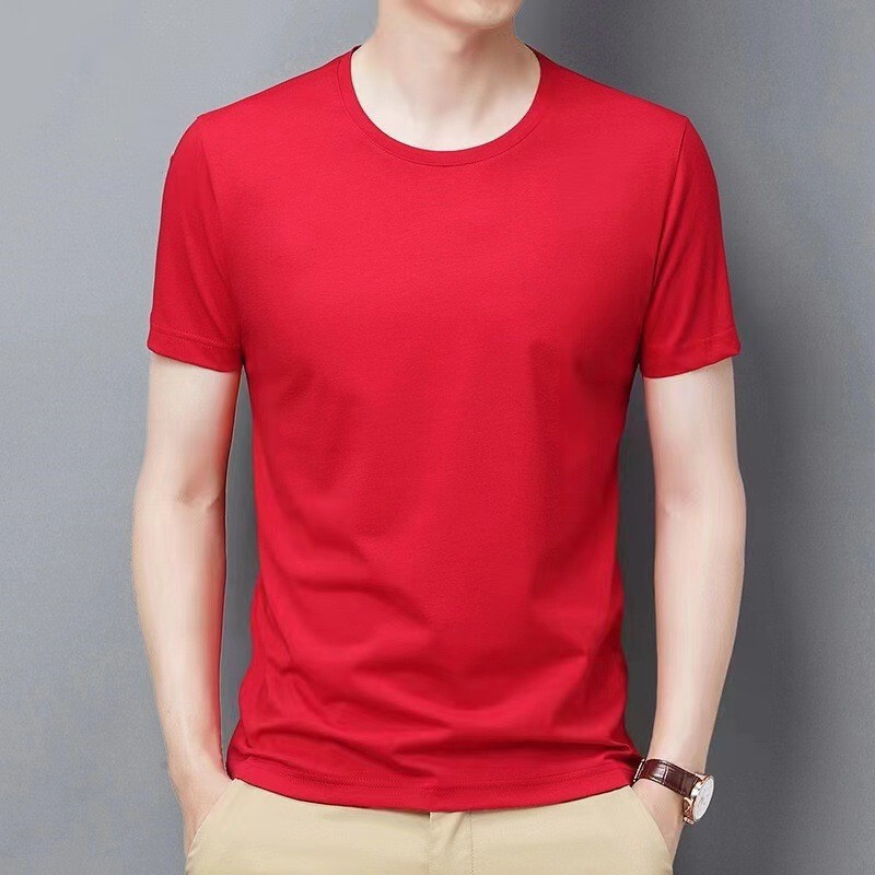 Men's and Women's Short-sleeved T-shirt Men's Solid Color Plain Color Pure Black All White Simple T-shirt Summer Pure White T-shirt Top Clothes Half Sleeve