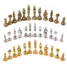 象棋国王皇后马象車兵蒸汽朋克合金小吊坠diy耳饰品手链配件
