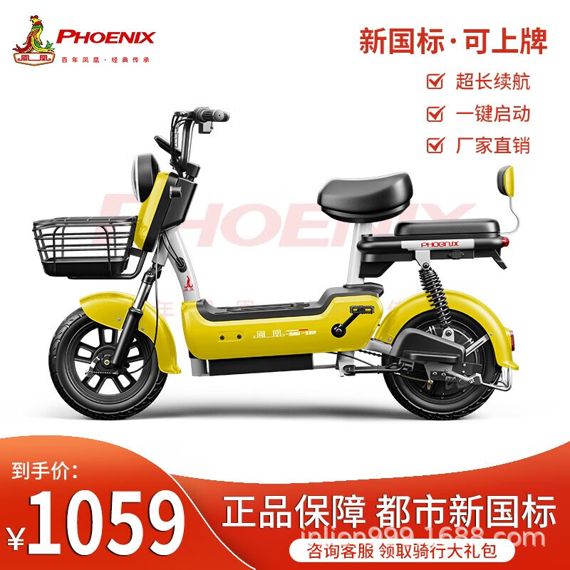 Phoenix (Phoenix) nuevo coche eléctrico estándar nacional para estudiantes adultos bicicleta eléctrica masculina y femenina 48V coche de batería