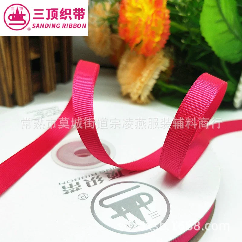 Three -top webbing 1cm colored threaded webbing ribs horizontal woven strap handmade bow material plus price reduction wholesale