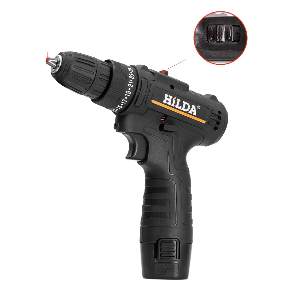 Taladro de Impacto Inalámbrico de Litio 12V Dos Velocidades con Reversa para el Hogar
