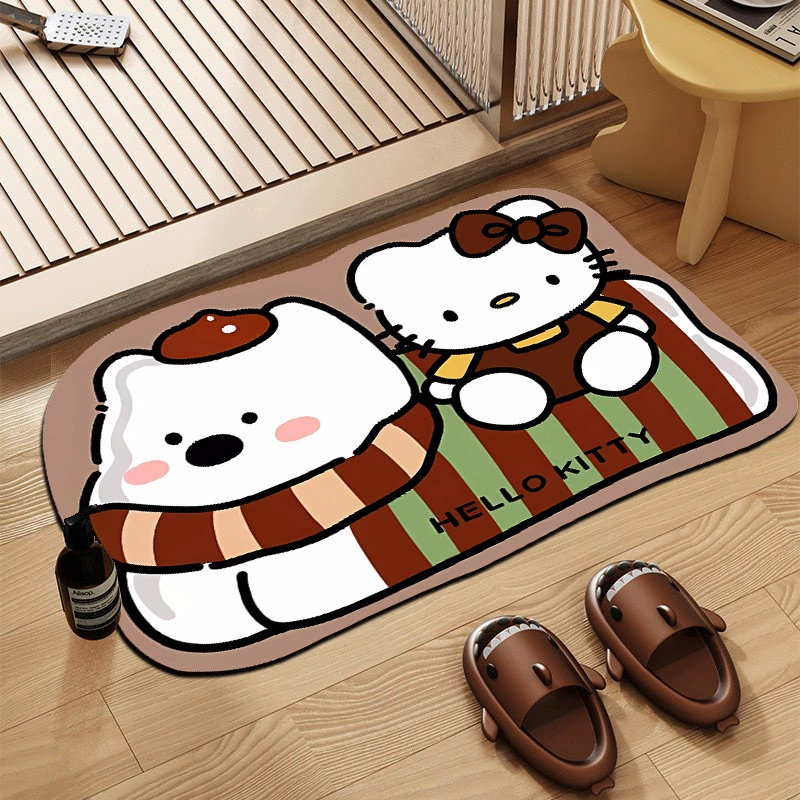 Мультяшный Hello Kitty щенок коврик для домашней ванной коврик для ванной комнаты специальный туалет всасывающий коврик для ног дверной коврик для оптовых продаж
