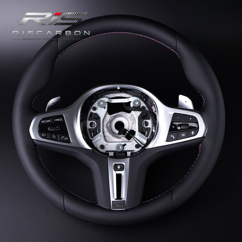 Suitable for Bmw g Series Full Leather Black Heated Vibrating Steering Wheel 3 Series 5 Series X3X5G30G20G21G22G26G07