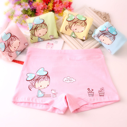 Children's underwear for girls, 1-9 years old, small and medium-sized children's triangular and quadrangular A-class plain waist pants