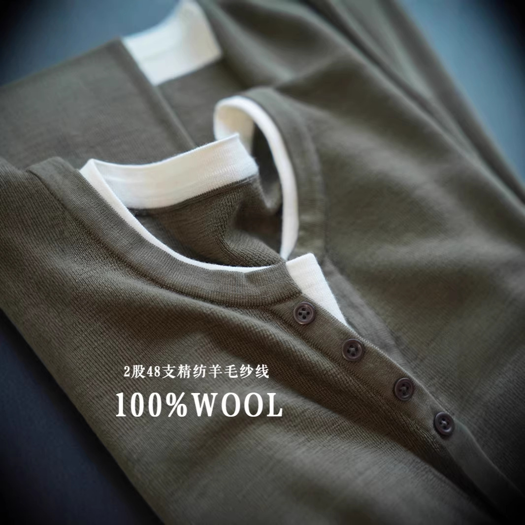 100 Worsted Wool Fake Two-Piece Elastic Slim Slim Long-Sleeved Knitwear Women's Top 25 Autum New G091914