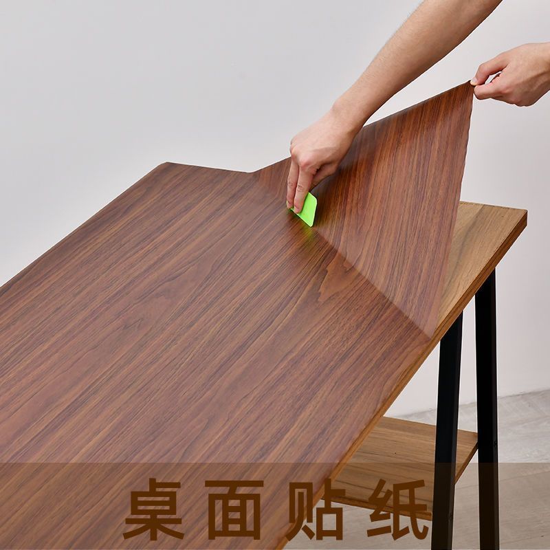 デスクトップシール防水自己接着壁紙テーブルキャビネットドア机家具リフォーム防湿木目壁紙を拭くことができる|undefined