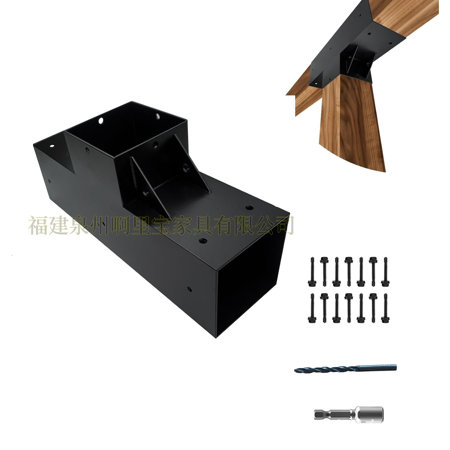 Soporte de Esquina en T para Vigas 4x4 de Metal, Conector de 3 Vías, para Postes de Madera image 1
