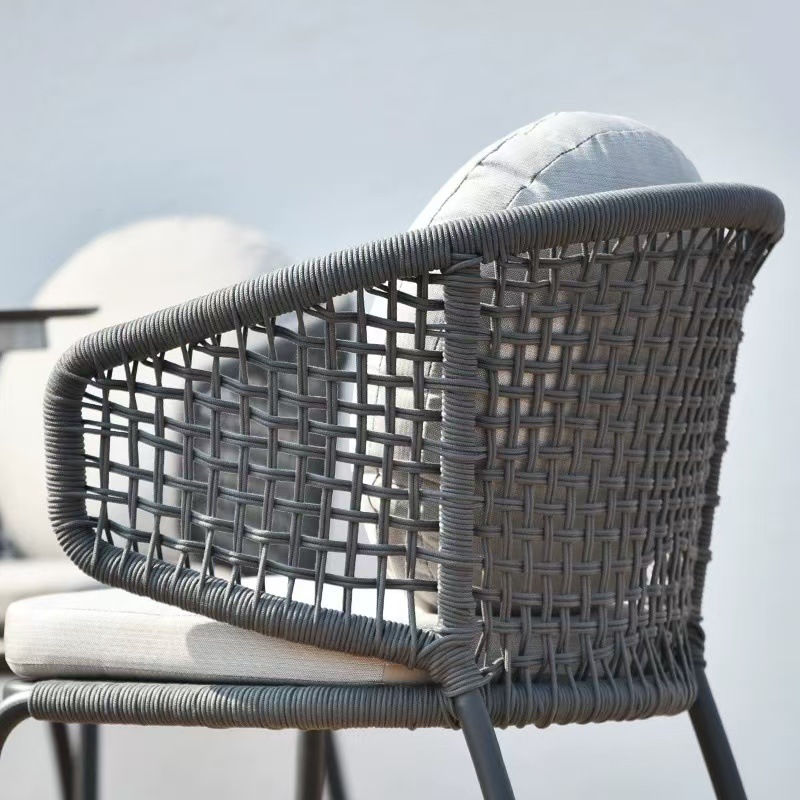 Mesa y silla al aire libre patio nórdico casera simple balcón de tres piezas al aire libre mesa y silla de comedor