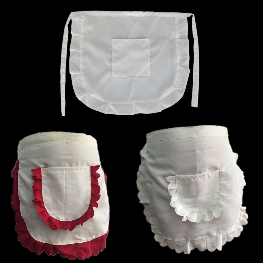 Lace Half-length Small Foreign Trade Cross-border Restaurant Cafe Waiter Dance White Apron Wholesale_voghion.com