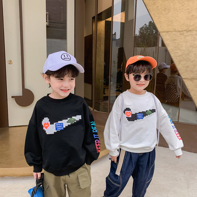 IM童装男童圆领卫衣2021春季新款中大童儿童韩版洋气上衣批发代发|ru