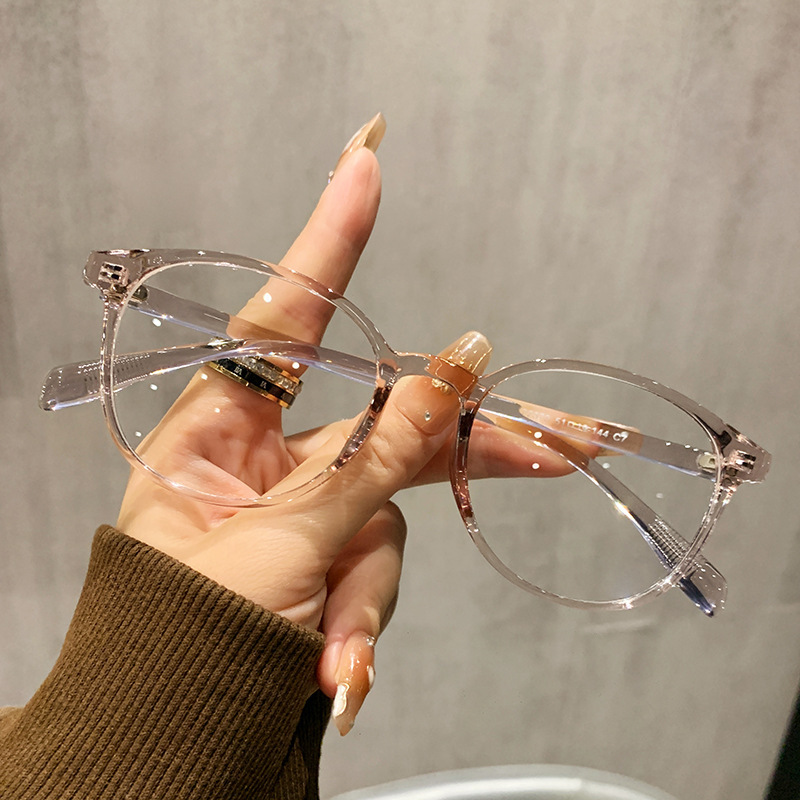 22370新型超軽量TR細辺楕円枠実体電気商近視眼鏡枠ネット赤平光鏡枠|undefined